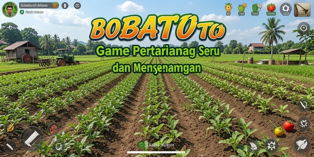 Tangkapan layar gameplay BOBATOTO menampilkan aktivitas pertanian yang menyenangkan.