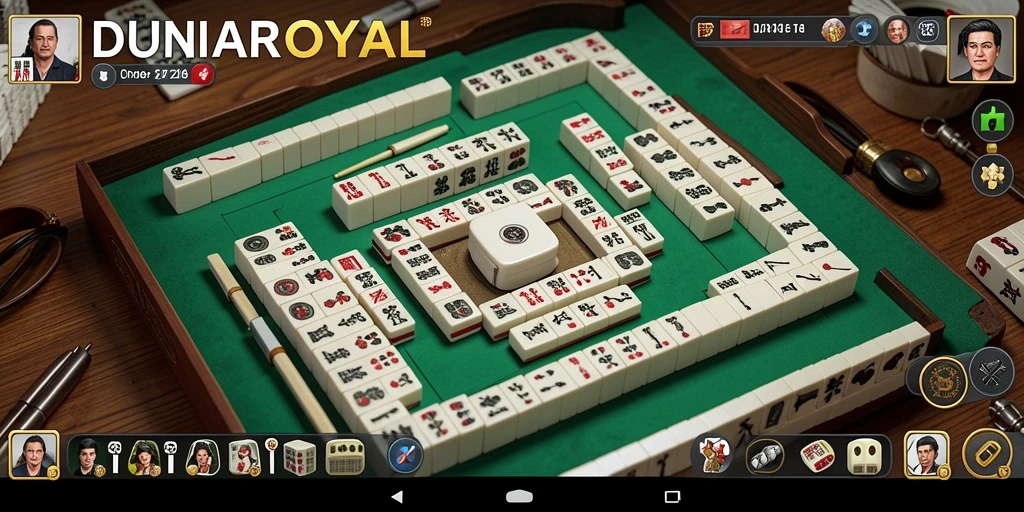 Tampilan gameplay DUNIAROYAL yang menampilkan desain Mahjong yang menarik.