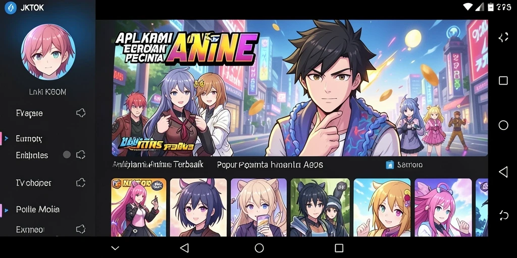 Tampilan gameplay JKTOK dengan berbagai pilihan anime menarik.