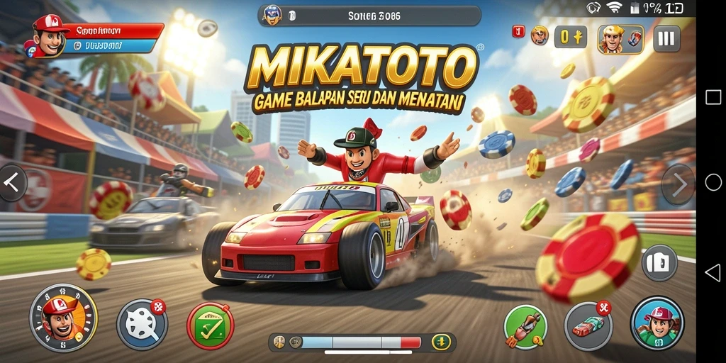 Tampilan gameplay Racing yang seru dan penuh aksi di MIKATOTO.
