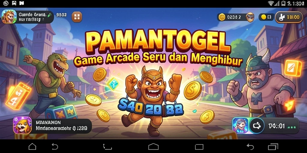 Tampilan utama PAMANTOGEL yang menampilkan gameplay Arcade yang mengasyikkan.