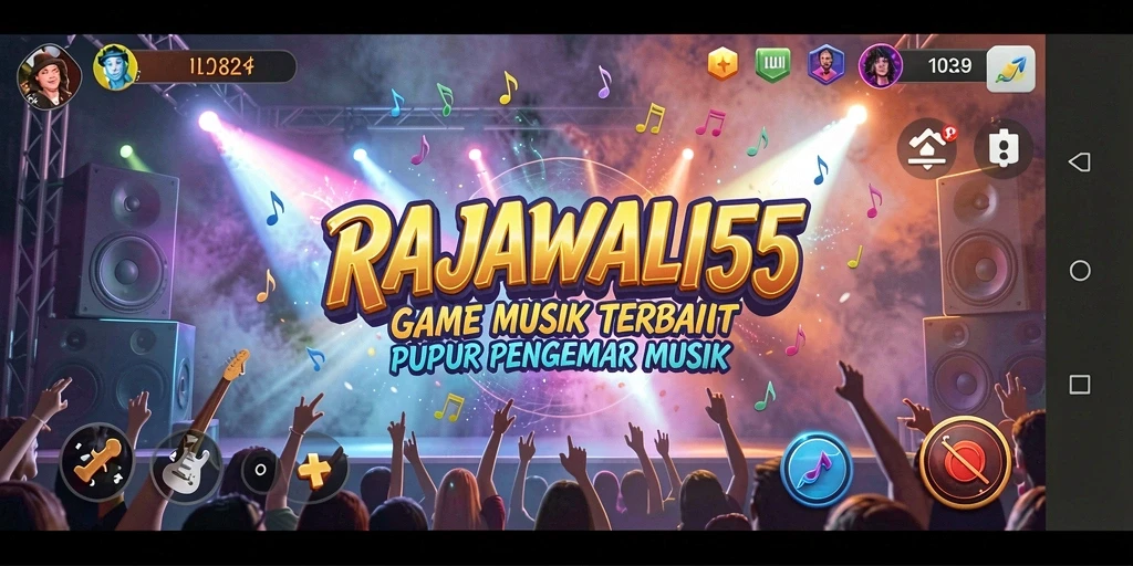 Tampilan gameplay RAJAWALI55 dengan berbagai tantangan musik yang menarik.
