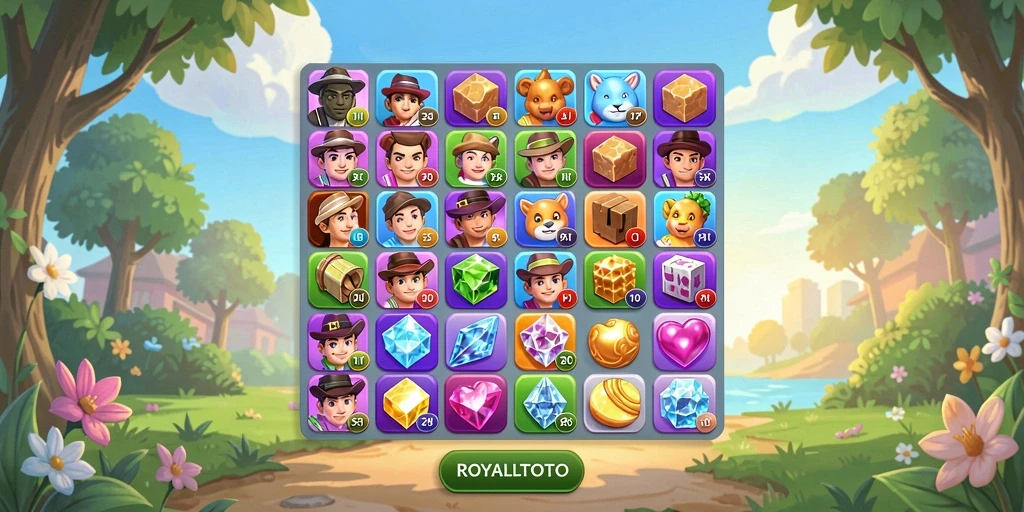 Gameplay menarik di ROYALTOTO dengan tantangan match-3.
