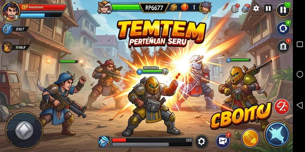 Tampilan gameplay seru di RP6677 dengan aksi pertempuran TPS.