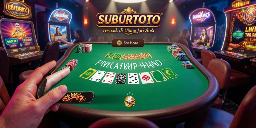 Screenshot gameplay SUBURTOTO menunjukkan dealer cantik di meja live baccarat.