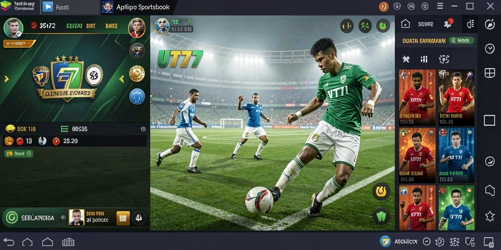 Tampilan gameplay UT77 dalam aplikasi Sportsbook yang menarik.